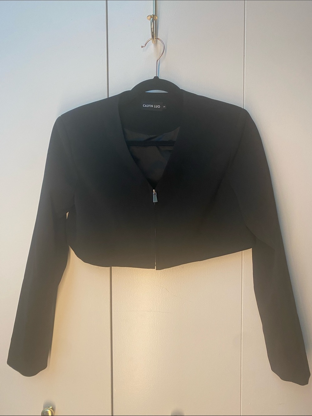 CALVIN LUO Black Cropped Zip Jacket
